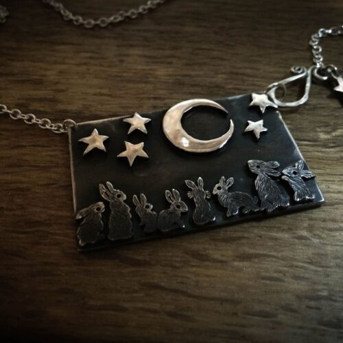 midnight rabbit gathering necklace