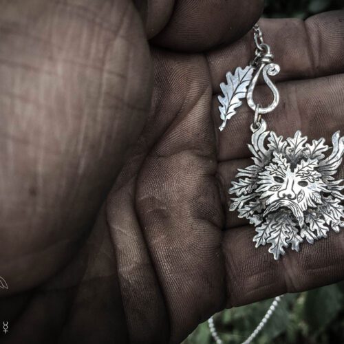 handcrafted greenman necklace