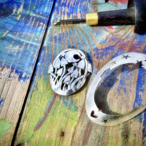 Magical mushrooms recycled jewellery