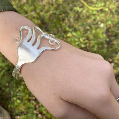 repurposed fork bracelet bangle made in Cambridge
