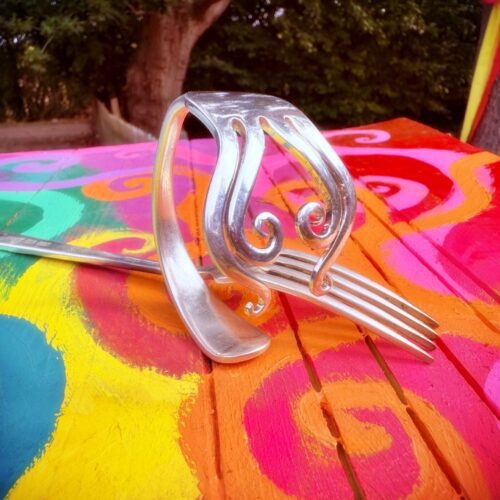 Handcrafted and repurposed true love heart bangle