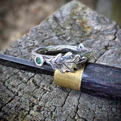 Oak tree ring - Recycled silver coins and fork
