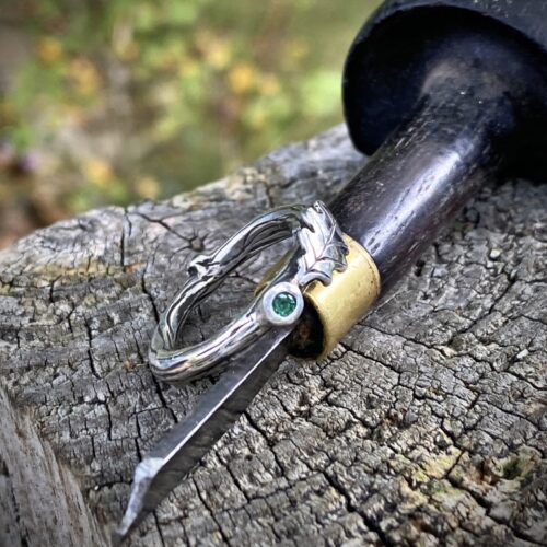 Oak tree ring - Recycled silver coins and fork