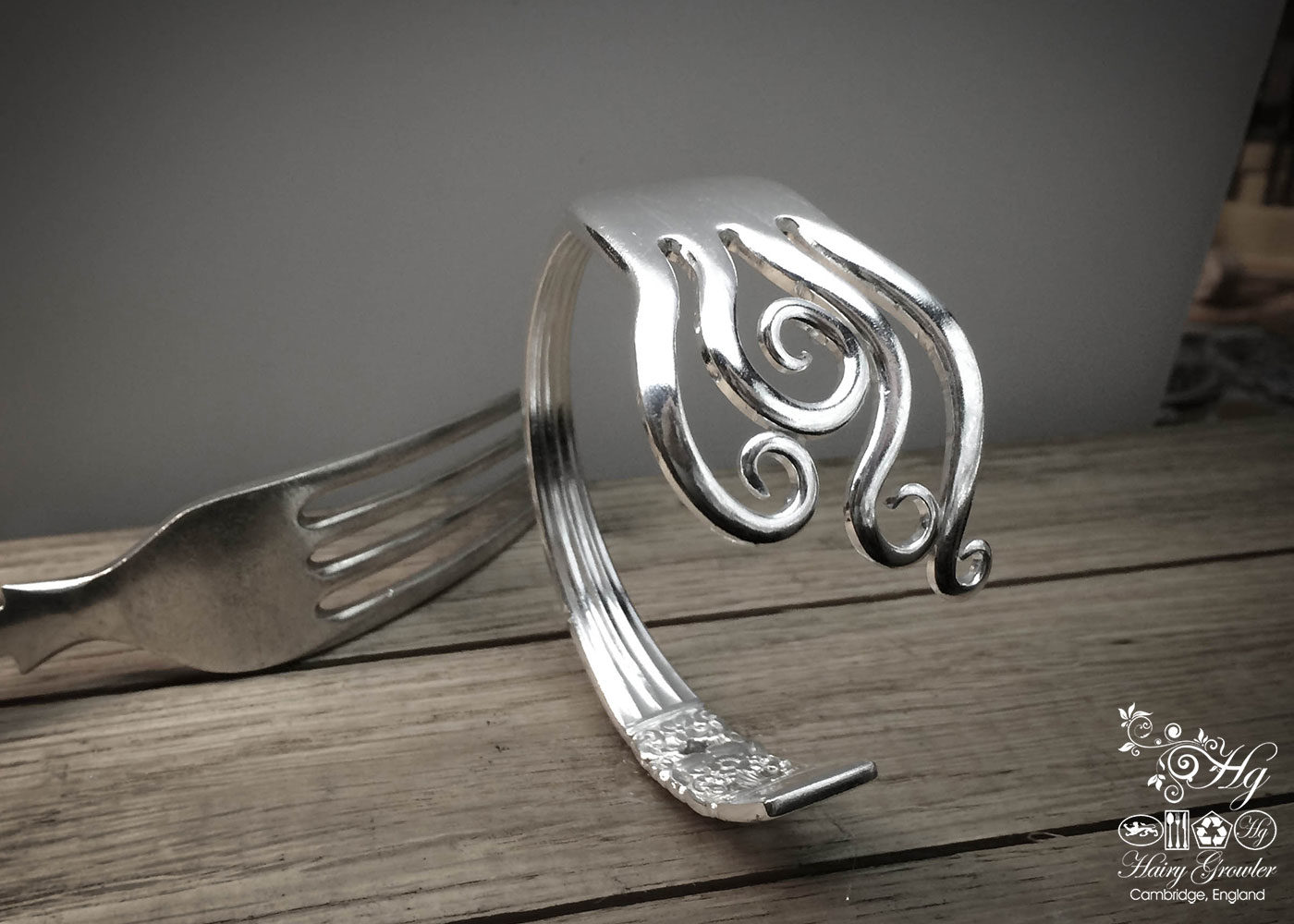 Handmade and recycled fork bangle