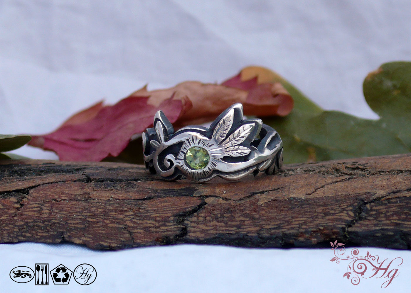 peridot and recycled silver ring