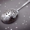 Handcrafted and recycled antique soup spoon autumn winter tree brooch