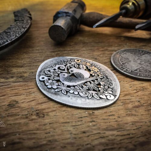 lovebird jewellery Handmade and upcycled sterling silver sweet lovebirds necklace