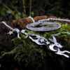 Leaping hare necklace - handmade and recycled silver Florin coin