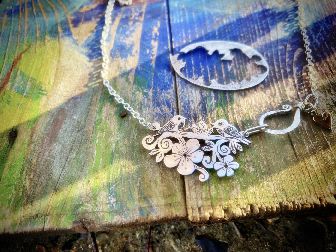 Cute bird necklace - handmade, ethical and recycled from silver shillings.