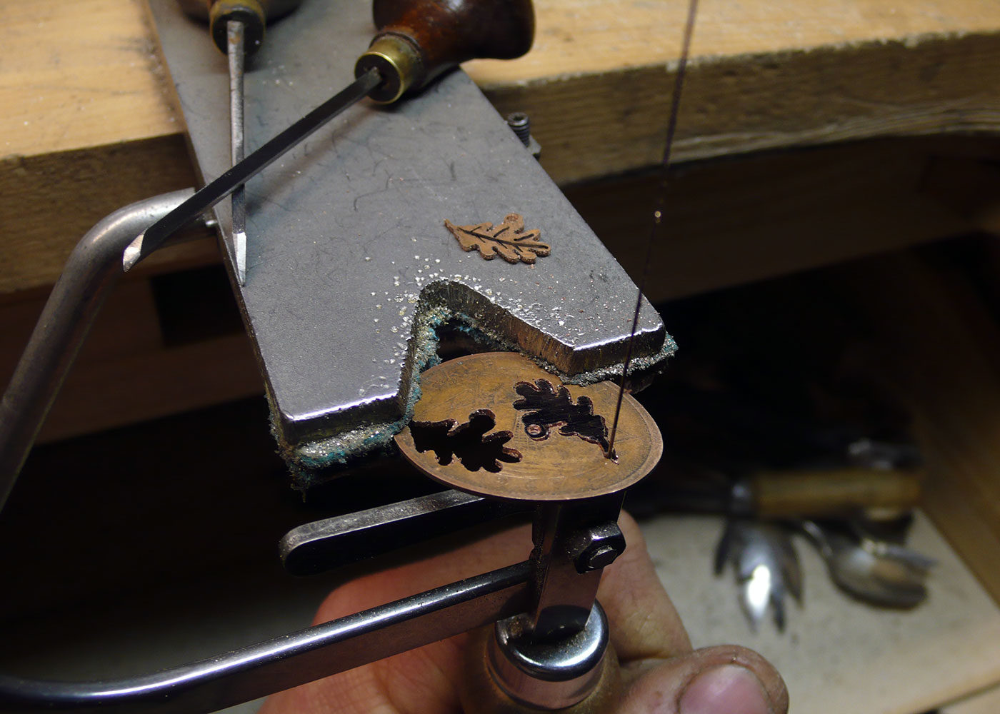 Sterling silver Oak leaf and acorns bracelet handmade from coins