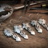 Flower earrings beautifully handcrafted from reused antique spoons by ethical independent jeweller, Hairy Growler.