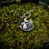 Moon Gazing hare necklace moon gazing hare necklace handcrafted and recycled from three silver shilling coins all over 100 years old