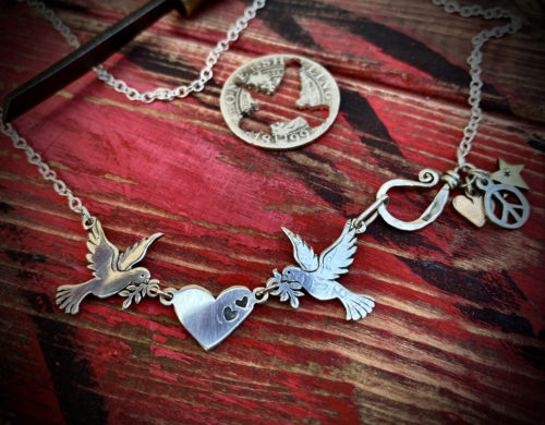 Love dove jewellery - handmade, ethical, Recycled 100 year old silver coins