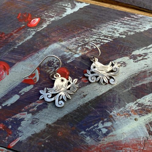 handcrafted and recycled spoon The Official Hairy Growler Jewellery Co. Cambridge - handcrafted and recycled spoon twitter earrings