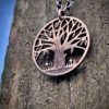 Handmade and upcycled coin pendant necklace autumn tree