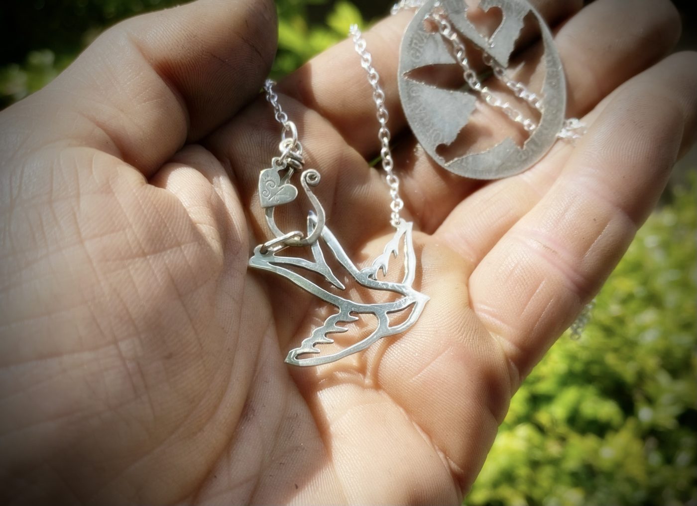 freedom and love jewellery handmade and recycled silver coins, spoons and forks