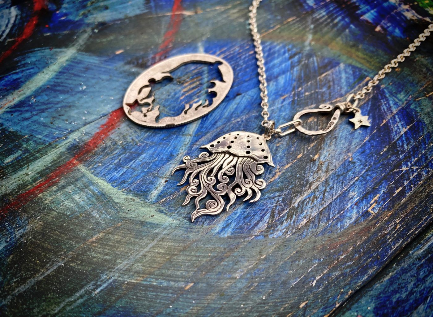 medusa jellyfish jewellery made from ethical repurposed recycled silver coins