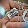 mix-tape necklace - handmade and recycled using silver florins mixtape jewellery