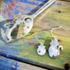 handcrafted and upcycled spoon cat and fish bowl earrings