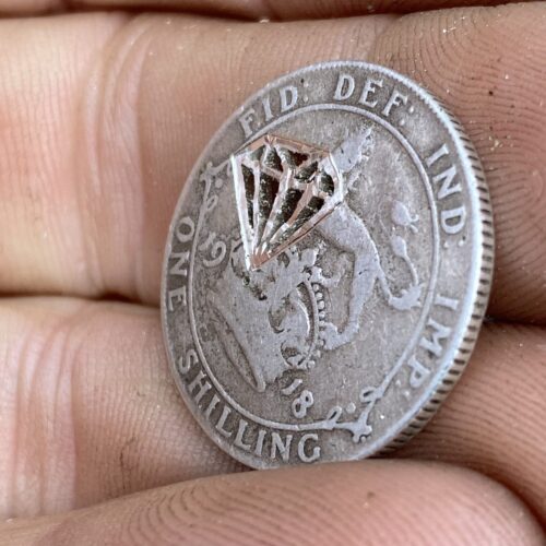 handcrafted and recycled silver shilling coin 'fake-diamond' conflict-free-diamond earrings