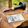 Handmade and upcycled sterling silver beautiful dandelion clock necklace