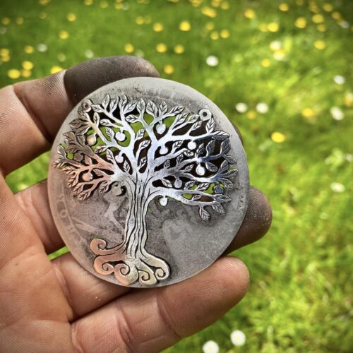 silver crown special tree necklace statement piece for special event