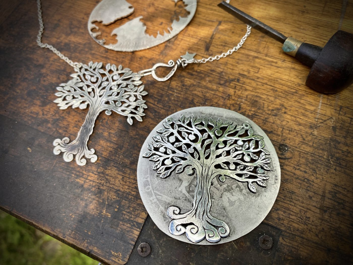 silver crown special tree necklace statement piece for special event