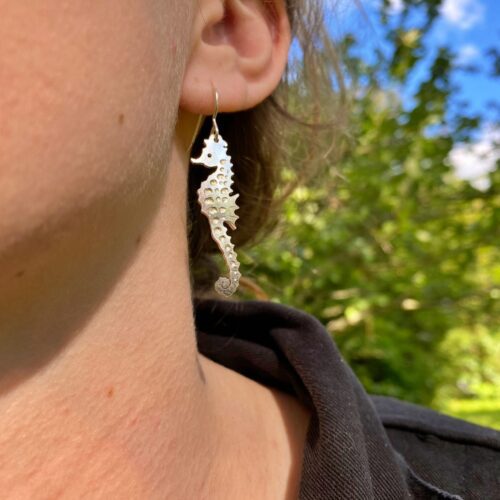 handcrafted recycled silver earring