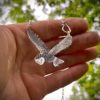 owl necklace handcrafted and recycled silver coin made in Cambridge