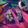 cherry blossom and birds earrings recycled from vintage spoons