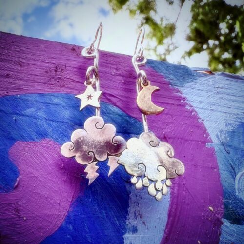 The Official Hairy Growler Jewellery Co. Cambridge - handmade and upcycled silver sixpence cloud earrings