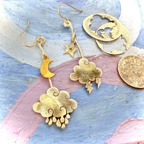 The Official Hairy Growler Jewellery Co. Cambridge - handmade and upcycled silver sixpence cloud earrings