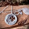 Handcrafted and recycled lucky silver shilling coin necklace pendant
