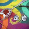 handmade and repurposed antique spoon elephant earrings