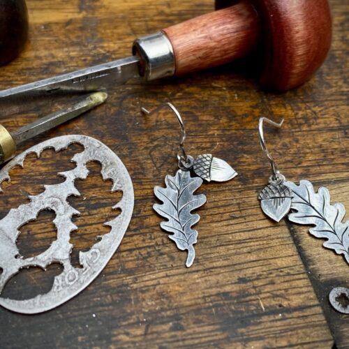 oak leaves and acorn earrings
