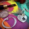 handmade and recycled silver coin love heart jigsaw necklace pendant
