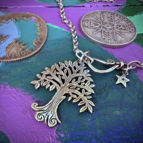 Willow tree necklace Handmade and repurposed silver Willow tree necklace being made in the workshop