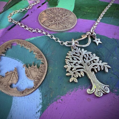 Willow tree necklace Handmade and repurposed silver Willow tree necklace being made in the workshop