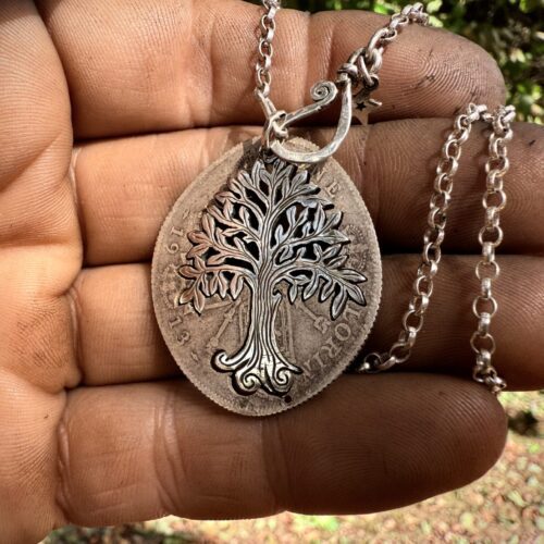 Willow tree necklace Handmade and repurposed silver Willow tree necklace being made in the workshop