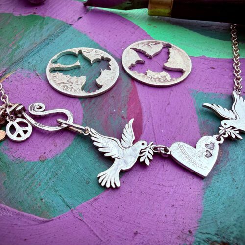 Love dove jewellery - handmade, ethical, Recycled 100 year old silver coins