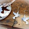 handcrafted and recycled spoon peace-dove earrings Holy Spirit paraclete