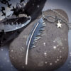Raven feather necklace feather necklace handmade and recycled silver