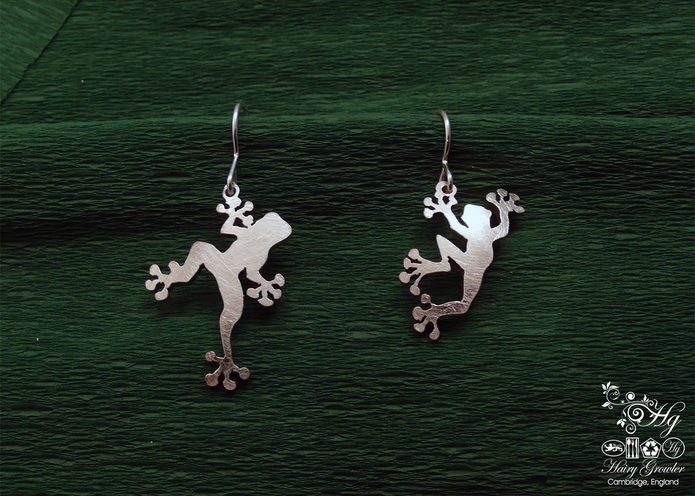 The Official Hairy Growler Jewellery Co. Cambridge - handcrafted and recycled spoon frog earrings