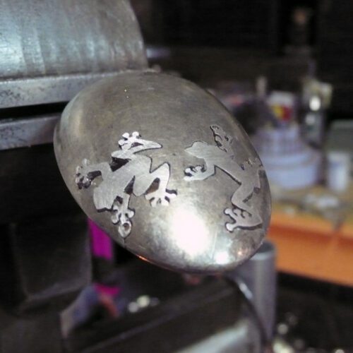 The Official Hairy Growler Jewellery Co. Cambridge - handcrafted and recycled spoon frog earrings