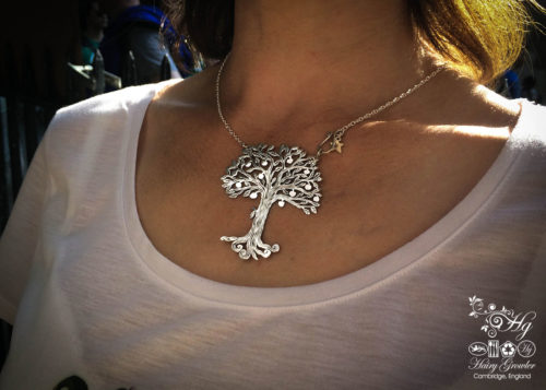 Unique tree necklace - handcrafted and Recycled silver Crown coin