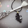 handcrafted and recycled star crossed spoon necklace pendant