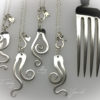 Handcrafted and recycled antique cake fork necklace