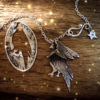 handcrafted and recycled silver fairy and dove necklace