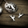 handmade and repurposed antique spoon leaping-hare earrings