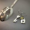 handcrafted and recycled spoon lock-and-key earrings